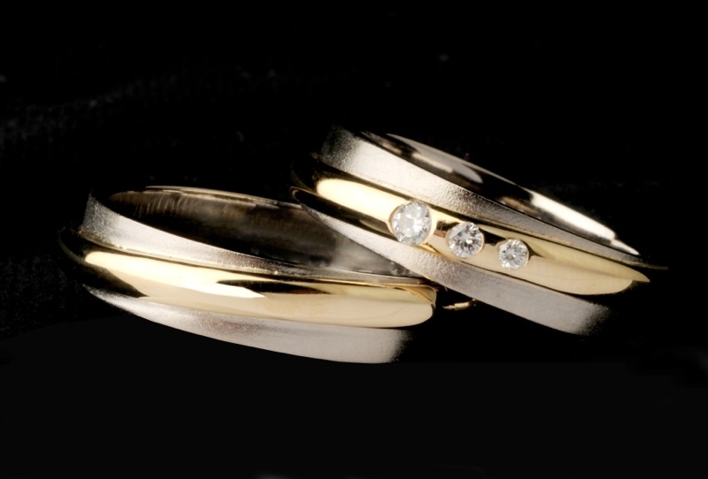 8 Abielusõrmused - valge kuld, kuld, briljandid